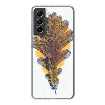 Produktbild von MuchoWow® Handyhülle Schutzhülle Hülle für Samsung Galaxy S21 FE Aquarell - Orange - Eichenblatt Silikon Softcase Handy Hülle - Mobiltelefonhülle