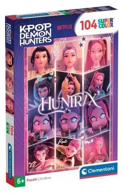 Obrázek produktu pro Clementoni – K-Pop Demon Hunters – Puzzle 104 dílků – Dětské puzzle – Od 6 let – Trio Huntrix – Rumi, Mira a Zoey – Netflix