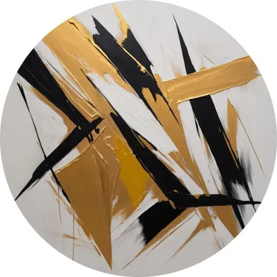 Produktbild von Wanddekoration – Abstrakte Leinwand in Gold und Schwarz – 70x70 cm