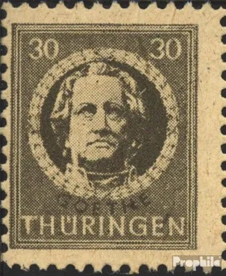 Produktbild von Briefmarken Sowjetische Zone (All.Bes.) 1945 Mi 99III, verdicktes T von THÜRINGEN (Feld 90) postfrisch Thüringen