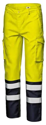 Zdjęcie produktu dla Spodnie ostrzegawcze Sir Safety Supertech, antystatyczne, trudnopalne, żółto-niebieskie, rozmiar 62, HI-VIS ŻÓŁTY/NIEBIESKI