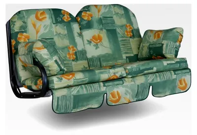 Produktbild von Hollywoodschaukel Auflage 2-Sitzer Deluxe - geeignet für viele 2-Sitzer Hollywoodschaukeln - Schaukelauflage aus Deutschland (Grün-Orange geblümt)