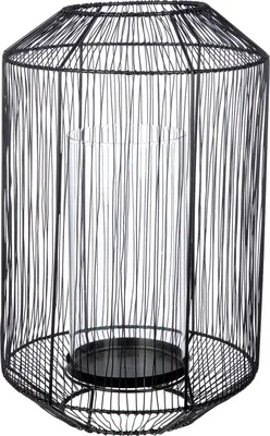 Produktbild von Gilde Windlicht, "Wire", Glas, Metall, schwarz, , H. 34 cm, D. 22 cm  69655