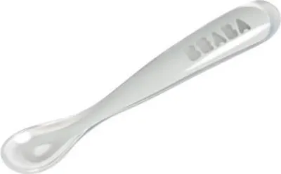 Produktbild von Beaba Ergonomischer Babyloeffel aus Silikon 1. Altersstufe - hellgrau; 913463