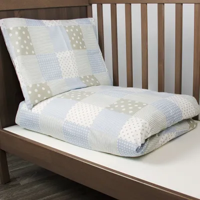 Produktbild von Alvi Baby Bettwäsche-Set 100x135 + 40x60 | Kariertes Motiv | Weich & Hautfreundlich | Deutsche Marke
