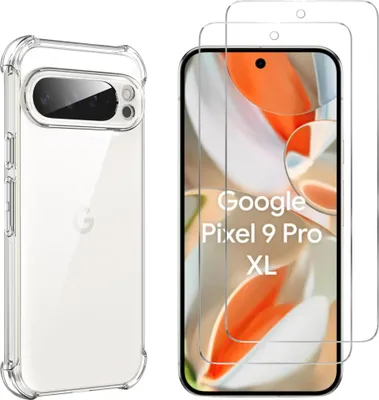 Zdjęcie produktu dla Odporne na wstrząsy etui do Google Pixel 9 Pro XL z 2 osłonami ekranu ze szkła hartowanego Phonillico®