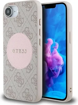 Produktbild von GUESS case passend für IPHONE 16e (SE 4 2025) kompatibel mit MagSafe GUHMPSE4P4PGRSGP (PU 4G Circle W/ Classic Logo) pink
