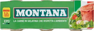 Produktbild von 12x Montana carne classica Rindfleisch in Aspik dose 3x70g 100% Italienisch Fleisch