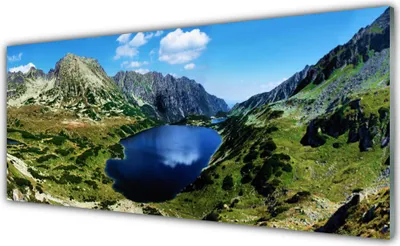 Produktbild von Acrylglasbilder 125x50 Wandbild Druck Gebirge See Landschaft
