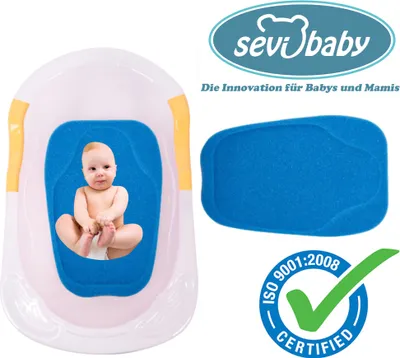 Produktbild von Baby Badeschwamm Sevibaby Sitzschwamm BLAU Badeunterlage Für Babys ab der Geburt 159-1