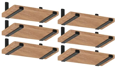 12 Wandregalträger mit J-Lippe, 28,6x15,2x3,8 cm, schwarz