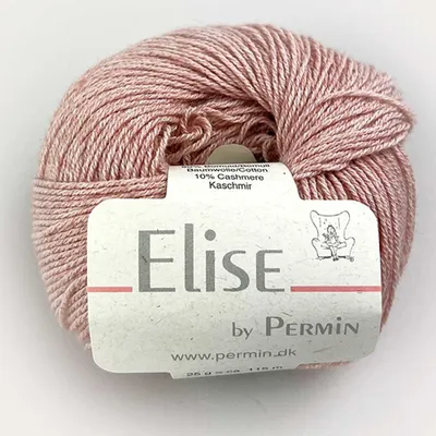 Zdjęcie produktu dla Elise by Permin – luksusowa przędza bawełniano-kaszmirowa (25 g/115 m) (12 pudrowy)