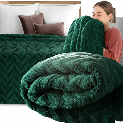 Produktbild von Eurofirany Decke 170x210 cm Fischgrät Dunkelgrün