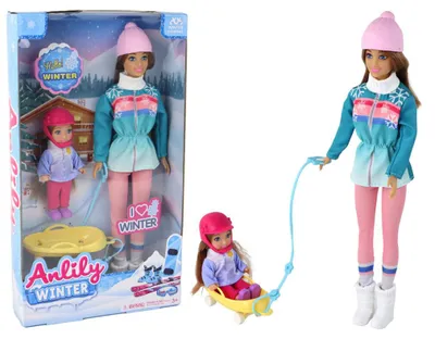 Obrázek produktu pro Anlily panenky máma s dcerou sáňkování sada