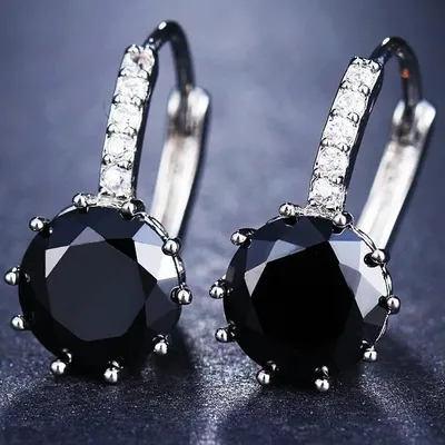 Produktbild von Schwarze Ohrringe PL-1163 mit Schweizer Zirkonia KP39550