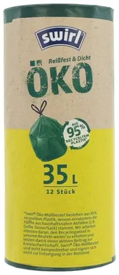 Produktbild von SWIRL Öko-Müllbeutel 35 Liter mit Zugband 12 Btl