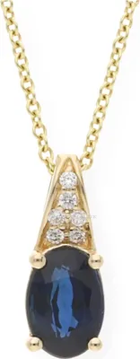 Produktbild von Kettenanhänger Gold 585 Brillanten Saphir JL10-02-1344 JuwelmaLux