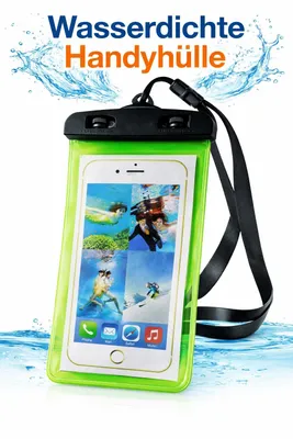 Produktbild von Wasserdichte Handyhülle Universal IPX8 – Handytasche wasserdicht bis 6,7 Zoll Smartphone Schutzbeutel Strand Schwimmen Grün