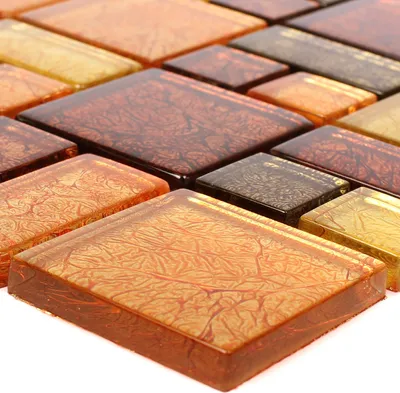Produktbild von Glasmosaik Fliesen Curlew Gelb Orange 2 Mix