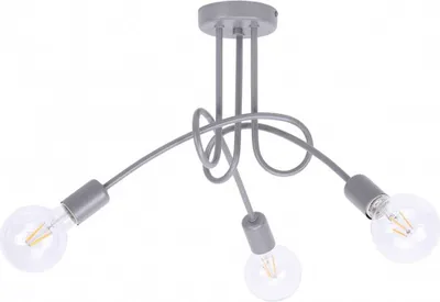 Produktbild von Edison Deckenbeleuchtung Lampen Deckenlampen - Deckenlampe Industrial für Wohnzimmer Schlafzimmer und Esszimmer aus Metall  - Pendelleuchte 3-Flammig - Zement