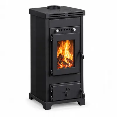 Image de Poêle à bois INFERNO 6,48 kW avec plaque de cuisson, poêle à bois indépendant, foyer en chamotte, sortie de fumée 120 mm