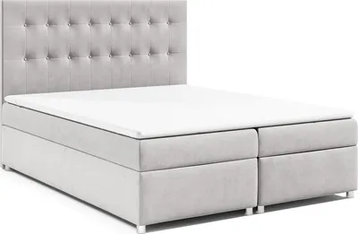 Produktbild von Best for Home Boxspringbett mit Bettkasten Trinity K-6 Bonellfederkern inkl. Topper, mit Lieferung, Aufbau & Entsorgung 140x200-Silber