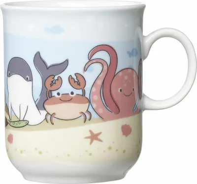 Produktbild von Ritzenhoff & Breker Unterwasserwelt Kinder-Trink-Becher, Kinderbecher, Tasse, Kinder, Porzellan, 270 ml, 426496