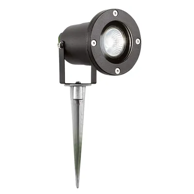 Immagine prodotto di Faretto da giardino GU10 nero orientabile e girevole IP44 con picchetto a terra