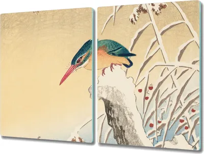 Produktbild von Coloray Hackbrett Herdabdeckplatte 2x40x52 cm Küchenbrett Kochplattenabdeckung Schneidebrett - Tier Vogel Zeichnung