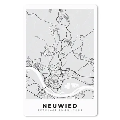 Produktbild von MuchoWow® Mauspad Mousepad Neuwied - Karte - Stadtplan - Deutschland 18x27 cm - Mousepads - Maus Mat - Pad - Mausunterlage