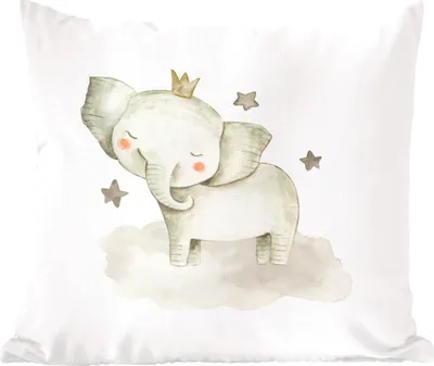 Produktbild von MuchoWow® Zierkissen Sofakissen Wohnzimmer Dekokissen 50x50 cm Dschungel - Elefant - Krone - Komfort - Sofakissen