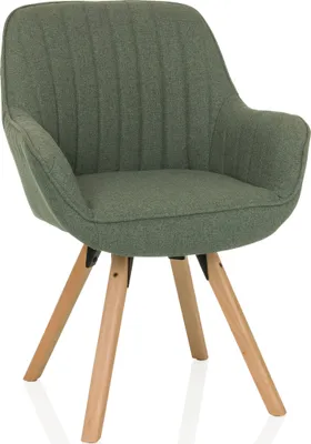 Produktbild von hjh LIVING Polsterstuhl mit Armlehnen SCANDI SOFT Stoff Esszimmerstuhl Küchenstuhl Stuhl gepolstert