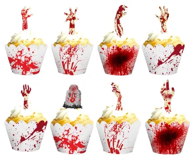 Halloween Cupcake-Deko-Set, 48-teilig, Papier, 2,5 Zoll