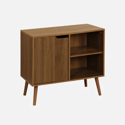 Produktbild von sweeek - Sideboard 1 Tür, 2 Einlegeböden, 80 cm - Nussbaumfarben