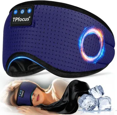 Productafbeelding van Slaapmasker met microfoon, Bluetooth, lichtblokkering, wasbaar, geschikt voor reizen, yoga en meditatie