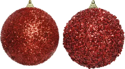Image de Boule de Noël incassable rouge 12 cm
