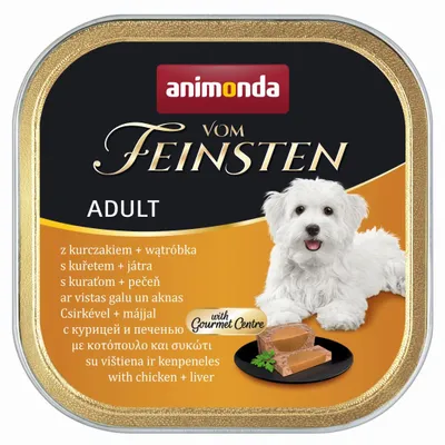 Produktbild von animonda Vom Feinsten Adult mit Schlemmerkern Schlemmerkern mit Huhn + Leber, Adult, Huhn, Leber, 150 g, Zuckerfrei, Ohne Soja
