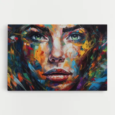 Produktbild von ARTHUB® Leinwandbild 50x70 cm, Vibrant Color Woman Paint | Wohnzimmerdekoration, Hängende Bilder, Wanddekoration, Heimdekoration, Frauen, Abstrakte Frauen