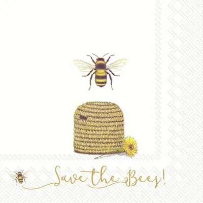 Produktbild von SAVE THE BEES! white Lunch-Servietten L 769890