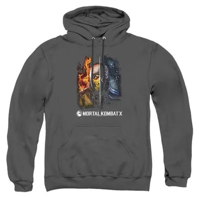 Immagine prodotto di Felpa con cappuccio "Fire And Ice" di Mortal Kombat, unisex, per uomo/donna, modello TV38077 (taglia S), colore antracite, Immagine generata dall'IA