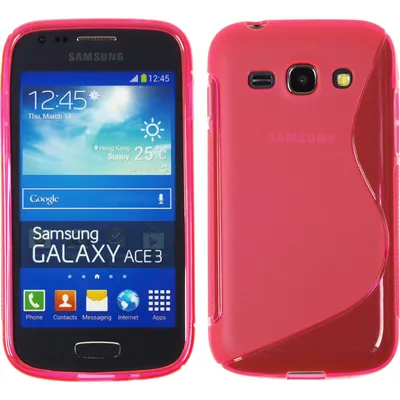 Produktbild von PhoneNatic Case kompatibel mit Samsung Galaxy Ace 3 - pink Silikon Hülle S-Style + 2 Schutzfolien