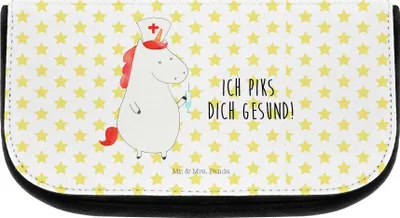 Produktbild von Mr. & Mrs. Panda kosmetiktäschchen Einhorn Krankenschwester - Weiß - Geschenk, Organizer, Waschbeutel, Krankenhaus, Krankenpflegerin, Kulturtasche, Krankenpfleger, Ärztin