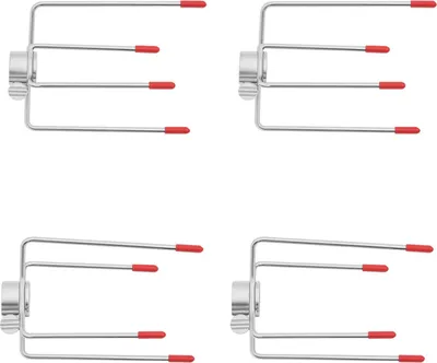 Produktbild von BBQ Fleischgabeln - Rotisserie-Gabeln - 4er-Set - Edelstahl 304 - Zinkenlänge 11/9 cm - Zinkendurchmesser 4 mm - Montageloch 11,5 mm - Grillhalterung - Silber