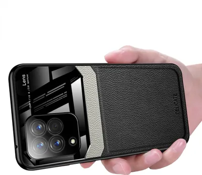 Produktbild von Galaxy M33 Hülle, TPU Stossfest Anti-rutsch Leder Glas Len Hybrid Schutzhülle für Samsung Galaxy M33 Schwarz