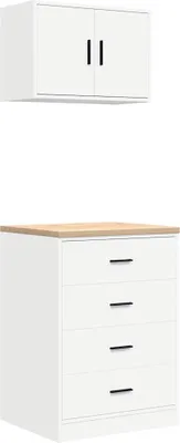 Produktbild von Garagenschränke 2 Stk. Weiß Holzwerkstoff
