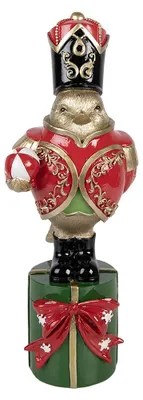 Obrázok produktu pre Dekoratívna figúrka vianočnej témy od spoločnosti Clayre & Eef, motív vtáčika, rozmer 11x13x30 cm, zlatá farba, plast