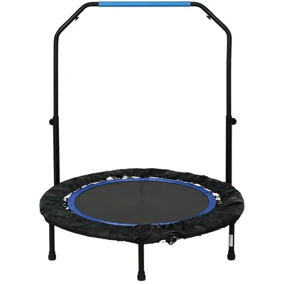 Produktbild von Trampolin Outdoor Kinder Fitnesstrampolin klappbar verstellbarer 150 kg Schwarz