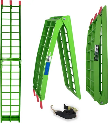 Produktbild von TRUTZHOLM 1 x Auffahrrampe klappbar 180 cm Traglast 340 kg Alu grün Riffelstab Verladerampe