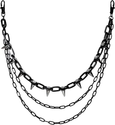 Productafbeelding van Broekketting - Accessoire - Outfit Afmaken - Met Klinknagels - 41 cm - Zwart