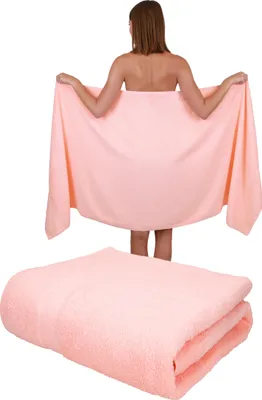 Produktbild von Betz Badetuch 2 Stück XXL 100x200 cm 100% Baumwolle – Weiches Frottee Saunatuch & Strandtuch – Pflegeleicht & saugstark – Palermo Serie –Farbe apricot